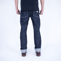 RODE FATIGUE DENIM 14oz RAW DENIM DEEP INDIGO COLOR SLIM STRAIGHT CUT