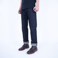 LYNX 15oz SANFORIZED SUPER DEEP INDIGO RED LINE SELVEDGE SLIM STRAIGHT CUT