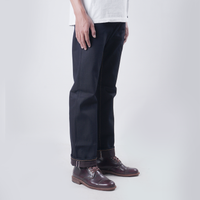 TIGERWOOD 17oz SANFORIZED INDIGO X BROWN BLUE LINE SELVEDGE SLIM STRAIGHT CUT