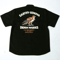 EARTHY GENOVA - WASHI Black Shirt Twill Cotton Sueding