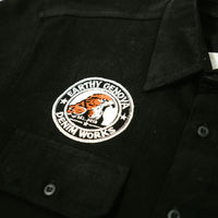 EARTHY GENOVA - WASHI Black Shirt Twill Cotton Sueding