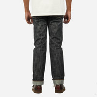 EARTHY GENOVA - Denim Selvedge OSTRICH 15 Oz Slubby Textured Sanforized Celana Raw Jeans Pria Deep Indigo Red Line Selvedge Slim Straight