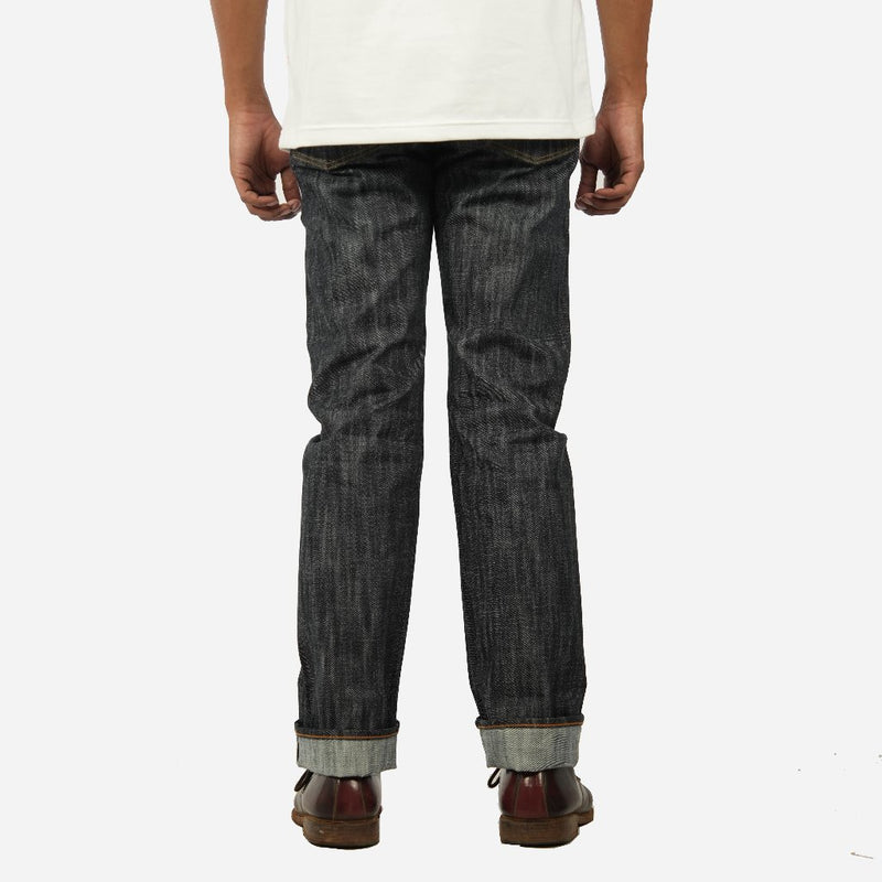 EARTHY GENOVA - Denim Selvedge OSTRICH 15 Oz Slubby Textured Sanforized Celana Raw Jeans Pria Deep Indigo Red Line Selvedge Slim Straight