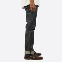 EARTHY GENOVA - Denim Selvedge OSTRICH 15 Oz Slubby Textured Sanforized Celana Raw Jeans Pria Deep Indigo Red Line Selvedge Slim Straight