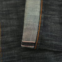 EARTHY GENOVA - Denim Selvedge OSTRICH 15 Oz Slubby Textured Sanforized Celana Raw Jeans Pria Deep Indigo Red Line Selvedge Slim Straight