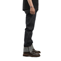 EARTHY GENOVA - Denim Selvedge MATSU 15 Oz Slubby Textured Unsanforized Celana Raw Jeans Pria Deep Indigo Green Line Selvedge Slim Straight