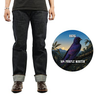 EARTHY GENOVA - Denim Selvedge PURPLE MARTIN 16 Oz Unsanforized Celana Raw Jeans Pria Deep Indigo Purple Line Selvedge Slim Straight