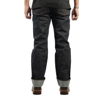 EARTHY GENOVA - Denim Selvedge PURPLE MARTIN 16 Oz Unsanforized Celana Raw Jeans Pria Deep Indigo Purple Line Selvedge Slim Straight