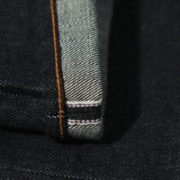 EARTHY GENOVA - Denim Selvedge PURPLE MARTIN 16 Oz Unsanforized Celana Raw Jeans Pria Deep Indigo Purple Line Selvedge Slim Straight