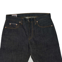 EARTHY GENOVA - Denim Selvedge PURPLE MARTIN 16 Oz Unsanforized Celana Raw Jeans Pria Deep Indigo Purple Line Selvedge Slim Straight
