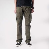 CARGO PANTS OLIVE SLIM STRAIGHT CUT