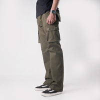 CARGO PANTS OLIVE SLIM STRAIGHT CUT