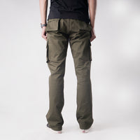 CARGO PANTS OLIVE SLIM STRAIGHT CUT