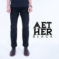 AETHER BLACK 14oz SANFORIZED SLIM FIT CUT