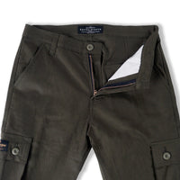 CARGO PANTS OLIVE SLIM STRAIGHT CUT