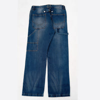 EARTHY GENOVA - INDIGO GRAIN Carpenter Blue Washed Loose Denim