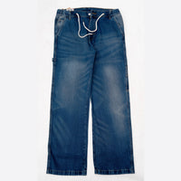 EARTHY GENOVA - INDIGO GRAIN Carpenter Blue Washed Loose Denim