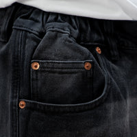 EARTHY GENOVA - ONYX ELMZ Reguler Black Washed Loose Denim