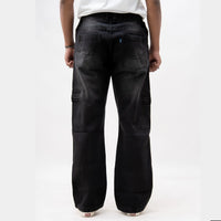 EARTHY GENOVA - RIVERTRAIL Cargo Black Washed Loose Denim