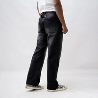 EARTHY GENOVA - ONYX ELMZ Reguler Black Washed Loose Denim