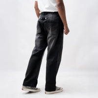 EARTHY GENOVA - SLATEWIND Trousers Black Washed Loose Denim