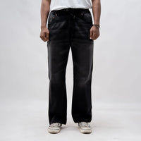 EARTHY GENOVA - ONYX ELMZ Reguler Black Washed Loose Denim
