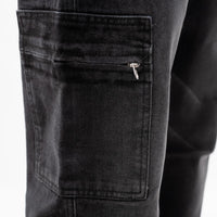 EARTHY GENOVA - RIVERTRAIL Cargo Black Washed Loose Denim