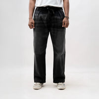 EARTHY GENOVA - SLATEWIND Trousers Black Washed Loose Denim