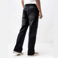 EARTHY GENOVA - RIVERTRAIL Cargo Black Washed Loose Denim