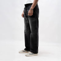 EARTHY GENOVA - SLATEWIND Trousers Black Washed Loose Denim