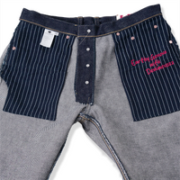 TIGERWOOD 17oz SANFORIZED INDIGO X BROWN BLUE LINE SELVEDGE SLIM FIT CUT